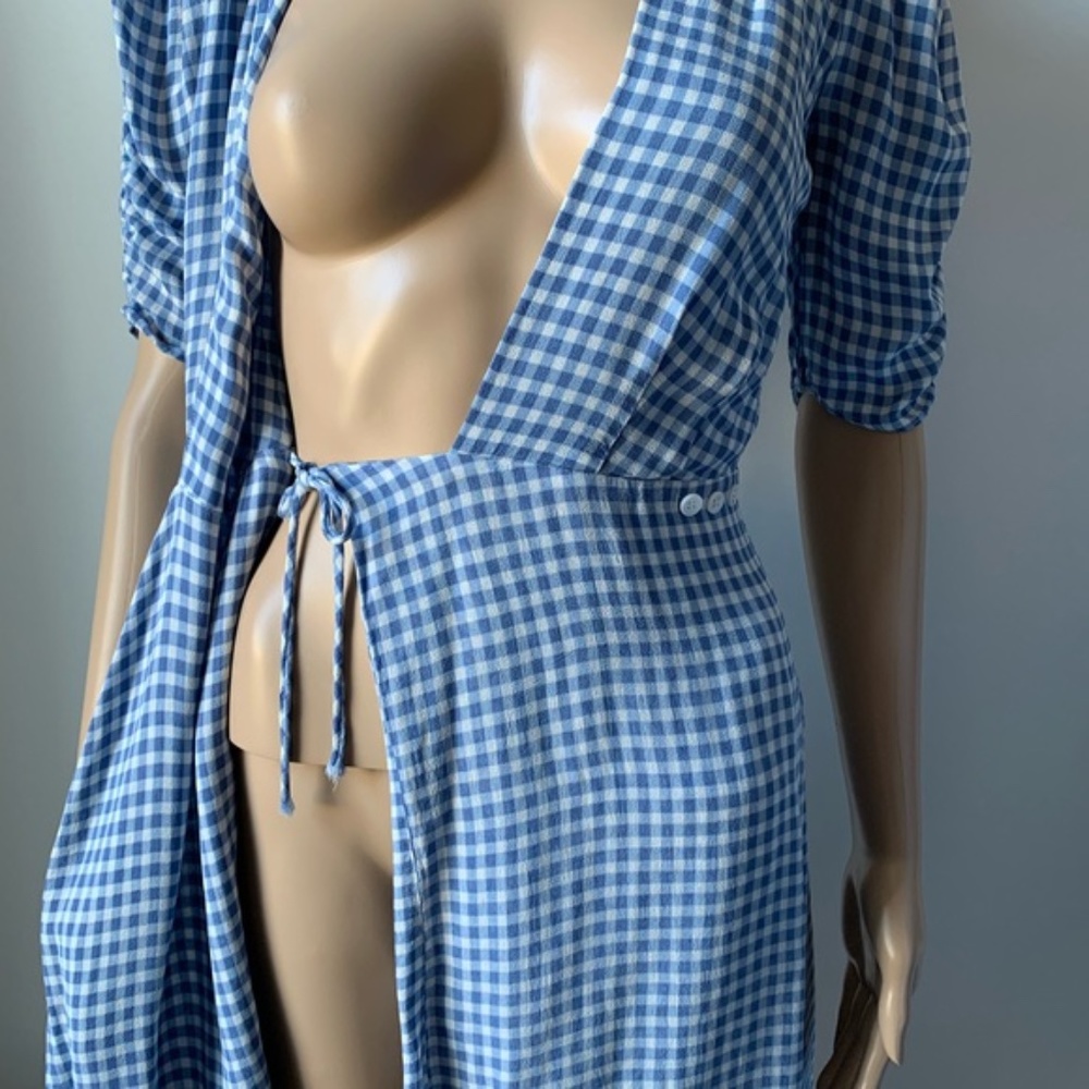 Reformation Blue Gingham Mini Dress - Picture 9 of 10